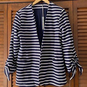 Olivia Moon Blazer Jacket navy and white striped